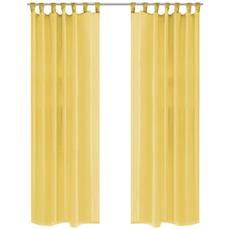 vidaXL Voile-Gardinen 2 Stk. 140 x 175 cm Gelb vidaXL Voile-Gardinen 2 Stk. 140 x 175 cm Gelb