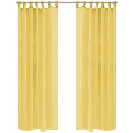 vidaXL Voile-Gardinen 2 Stk. 140 x 175 cm Gelb