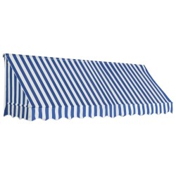 vidaXL Bistro-Markise Blau und Weiß 300 x 120 cm