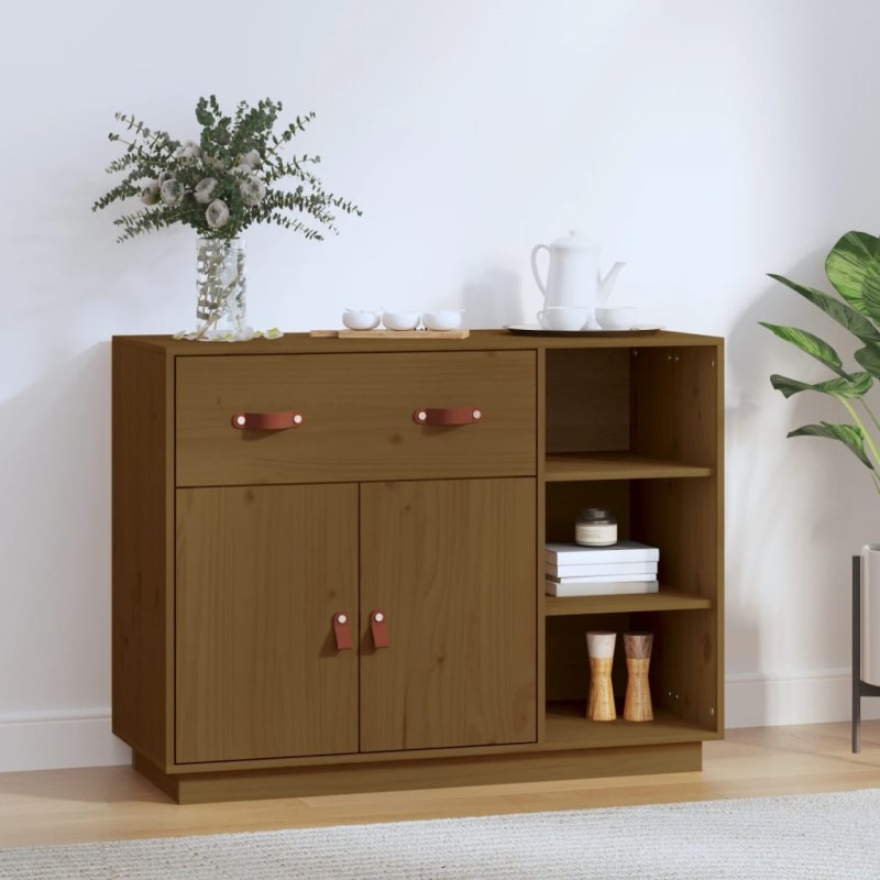 vidaXL Sideboard Honigbraun 98,5x40x75 cm Massivholz Kiefer vidaXL Sideboard Honigbraun 98,5x40x75 cm Massivholz Kiefer