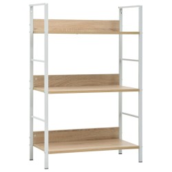 vidaXL Bücherregal 3 Regalböden Eiche 60×27,6×90,5 cm Holzwerkstoff