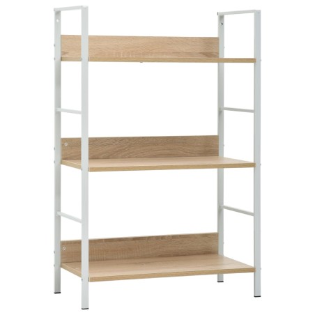 vidaXL Bücherregal 3 Regalböden Eiche 60×27,6×90,5 cm Holzwerkstoff