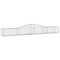 vidaXL Gabione mit Hochbogen 400x50x40/60 cm Verzinktes Eisen