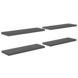 vidaXL Schwebende Wandregale 4 Stk. Hochglanz-Grau 120x23,5x3,8cm MDF