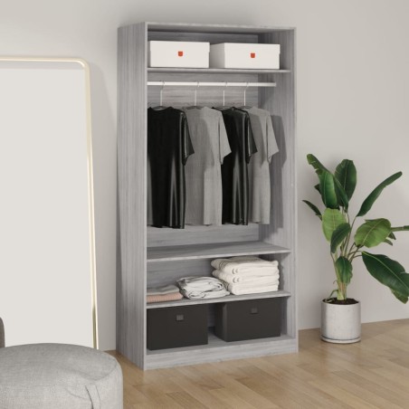 vidaXL Kleiderschrank Grau Sonoma 100x50x200 cm Holzwerkstoff