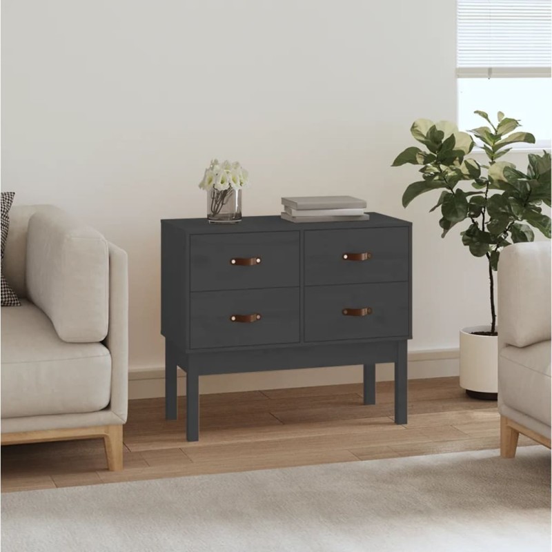 vidaXL Konsolenschrank Grau 90x40x78 cm Massivholz Kiefer vidaXL Konsolenschrank Grau 90x40x78 cm Massivholz Kiefer