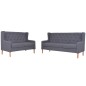 2-tlg. Sofa-Set Stoff Grau 2-tlg. Sofa-Set Stoff Grau