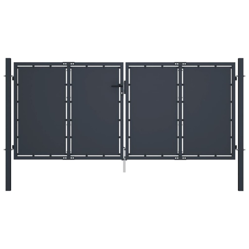 vidaXL Gartentor Stahl 300 x 125 cm Anthrazit vidaXL Gartentor Stahl 300 x 125 cm Anthrazit
