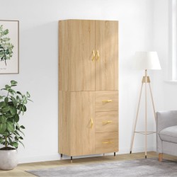 Highboard Sonoma-Eiche 69,5x34x180 cm Holzwerkstoff
