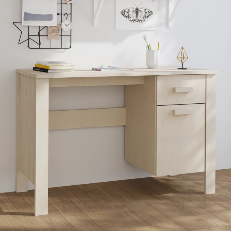 vidaXL Schreibtisch HAMAR Honigbraun 113x50x75 cm Massivholz Kiefer vidaXL Schreibtisch HAMAR Honigbraun 113x50x75 cm Massivholz Kiefer