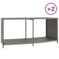 vidaXL Outdoor-Rgale 2 Stk. Grau Poly Rattan vidaXL Outdoor-Rgale 2 Stk. Grau Poly Rattan