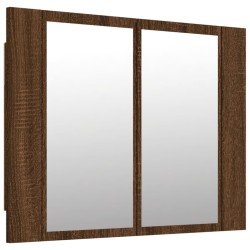 vidaXL LED-Spiegelschrank Braun Eichen-Optik 60x12x45 cm Holzwerkstoff