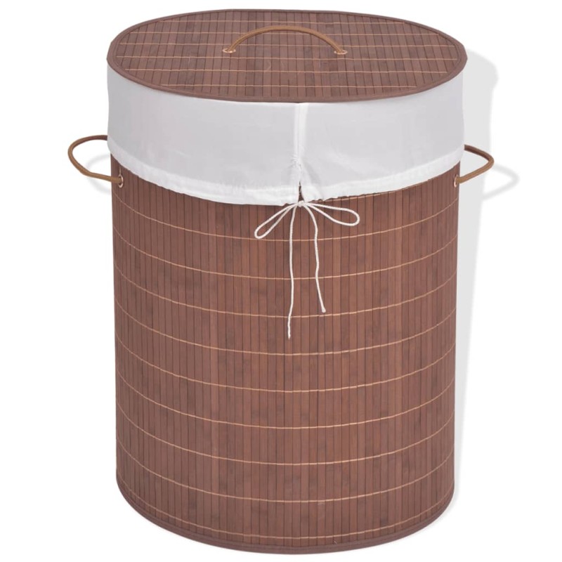 vidaXL Bambus-Wäschekorb Oval Braun vidaXL Bambus-Wäschekorb Oval Braun