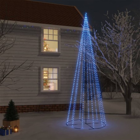 vidaXL LED-Weihnachtsbaum Kegelform Blau 732 LEDs 160x500 cm