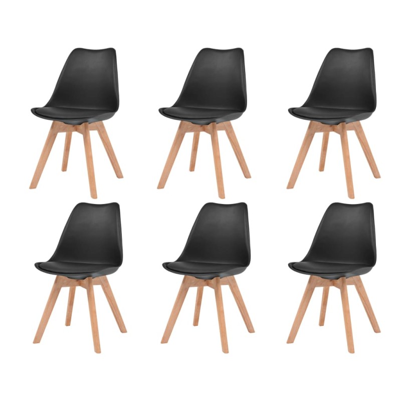 Esszimmerstühle 6 Stk. Schwarz Kunststoff Esszimmerstühle 6 Stk. Schwarz Kunststoff
