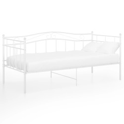 vidaXL Schlafsofa Bettgestell Weiß Metall 90x200 cm