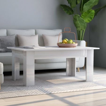 vidaXL Couchtisch Hochglanz-Weiß 100x60x42 cm Holzwerkstoff