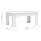 vidaXL Couchtisch Hochglanz-Weiß 100x60x42 cm Holzwerkstoff vidaXL Couchtisch Hochglanz-Weiß 100x60x42 cm Holzwerkstoff
