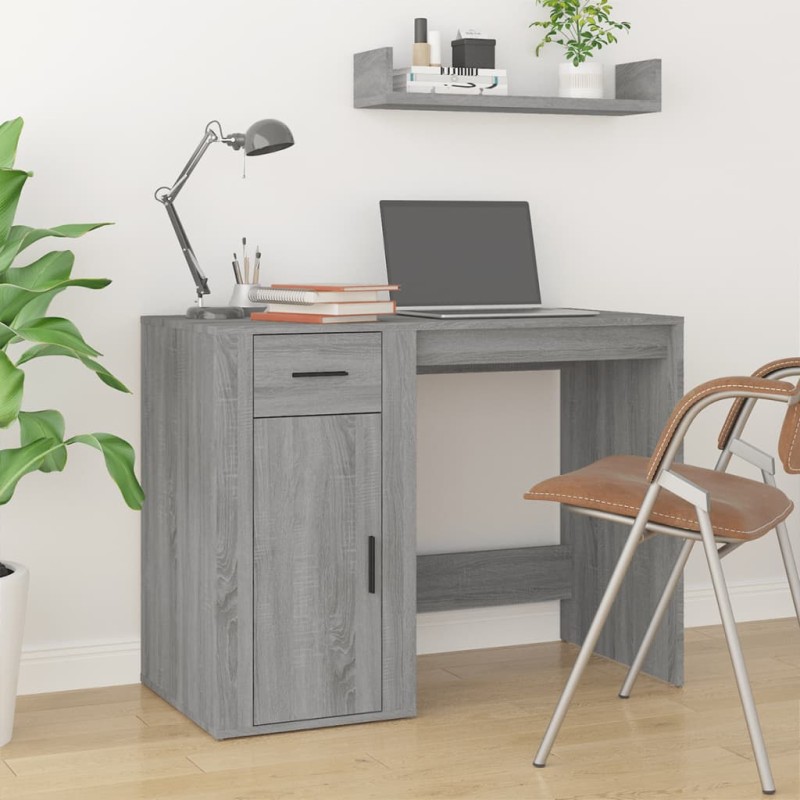 vidaXL Schreibtisch Grau Sonoma 100x49x75 cm Holzwerkstoff vidaXL Schreibtisch Grau Sonoma 100x49x75 cm Holzwerkstoff