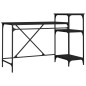 vidaXL Schreibtisch mit Regal Schwarz 135x50x90 cm Holzwerkstoff Eisen vidaXL Schreibtisch mit Regal Schwarz 135x50x90 cm Holzwerkstoff Eisen