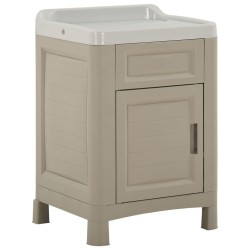 vidaXL Waschküchen-Schrank 60x51x89 cm Sandfarben   