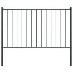 vidaXL Zaunfeld mit Pfosten Pulverbeschichteter Stahl 1,7 x 1,25 m