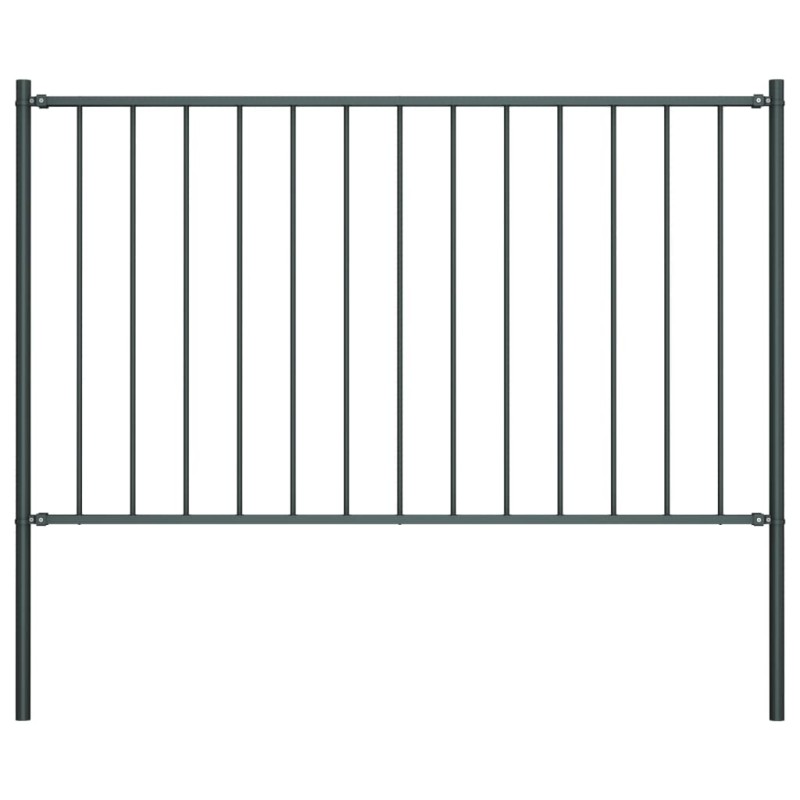 vidaXL Zaunfeld mit Pfosten Pulverbeschichteter Stahl 1,7 x 1,25 m vidaXL Zaunfeld mit Pfosten Pulverbeschichteter Stahl 1,7 x 1,25 m