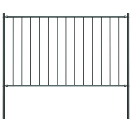 vidaXL Zaunfeld mit Pfosten Pulverbeschichteter Stahl 1,7 x 1,25 m