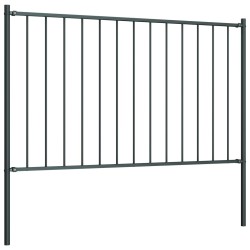 vidaXL Zaunfeld mit Pfosten Pulverbeschichteter Stahl 1,7 x 1,25 m