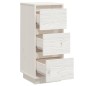 vidaXL Sideboard Weiß 32x34x75 cm Massivholz Kiefer vidaXL Sideboard Weiß 32x34x75 cm Massivholz Kiefer