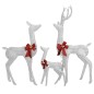 vidaXL Rentierfamilie Weihnachtsdekoration Weiß und Silber 201 LEDs vidaXL Rentierfamilie Weihnachtsdekoration Weiß und Silber 201 LEDs