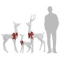 vidaXL Rentierfamilie Weihnachtsdekoration Weiß und Silber 201 LEDs vidaXL Rentierfamilie Weihnachtsdekoration Weiß und Silber 201 LEDs