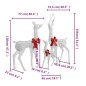 vidaXL Rentierfamilie Weihnachtsdekoration Weiß und Silber 201 LEDs vidaXL Rentierfamilie Weihnachtsdekoration Weiß und Silber 201 LEDs
