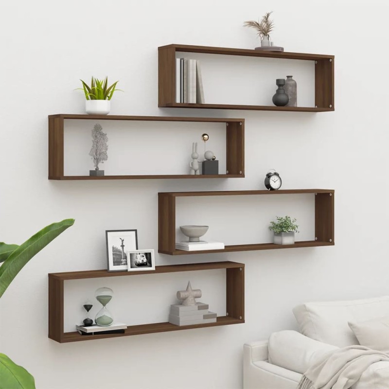 vidaXL Wandregale 4 Stk. Braun Eichen-Optik 100x15x30 cm Holzwerkstoff vidaXL Wandregale 4 Stk. Braun Eichen-Optik 100x15x30 cm Holzwerkstoff