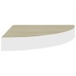 vidaXL Eck-Wandregal 2 Stk. Eiche und Weiß 25x25x3,8 cm MDF vidaXL Eck-Wandregal 2 Stk. Eiche und Weiß 25x25x3,8 cm MDF