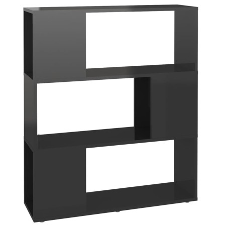 vidaXL Bücherregal Raumteiler Hochglanz-Grau 80x24x94 cm Holzwerkstoff