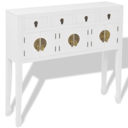 vidaXL Sideboard im chinesischen Stil Massivholz Weiß