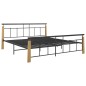 vidaXL Bettgestell Metall und Massivholz Eiche 180x200 cm vidaXL Bettgestell Metall und Massivholz Eiche 180x200 cm