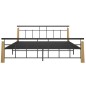 vidaXL Bettgestell Metall und Massivholz Eiche 180x200 cm vidaXL Bettgestell Metall und Massivholz Eiche 180x200 cm