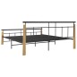 vidaXL Bettgestell Metall und Massivholz Eiche 180x200 cm vidaXL Bettgestell Metall und Massivholz Eiche 180x200 cm