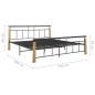 vidaXL Bettgestell Metall und Massivholz Eiche 180x200 cm vidaXL Bettgestell Metall und Massivholz Eiche 180x200 cm