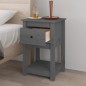 vidaXL Nachttisch Grau 40x35x61,5 cm Massivholz Kiefer vidaXL Nachttisch Grau 40x35x61,5 cm Massivholz Kiefer