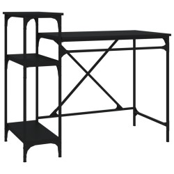 vidaXL Schreibtisch mit Regal Schwarz 105x50x90cm Holzwerkstoff Eisen