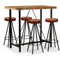 vidaXL 5-tlg. Bar-Set Altholz Massiv, Echtleder und Canvas vidaXL 5-tlg. Bar-Set Altholz Massiv, Echtleder und Canvas