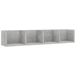 vidaXL CD-Wandregal Betongrau 100x18x18 cm Holzwerkstoff