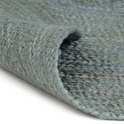  vidaXL Teppich Handgefertigt Jute Rund 90 cm Olivgrün
