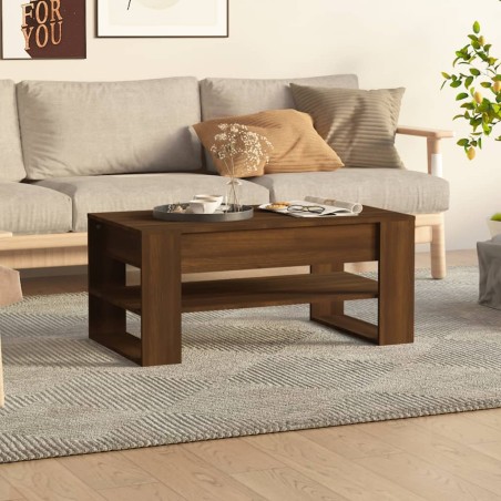 vidaXL Couchtisch Braun Eiche 102x55x45 cm Holzwerkstoff