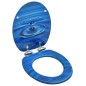 vidaXL Toilettensitz Soft-Close-Deckel MDF Blau Wassertropfen-Design vidaXL Toilettensitz Soft-Close-Deckel MDF Blau Wassertropfen-Design