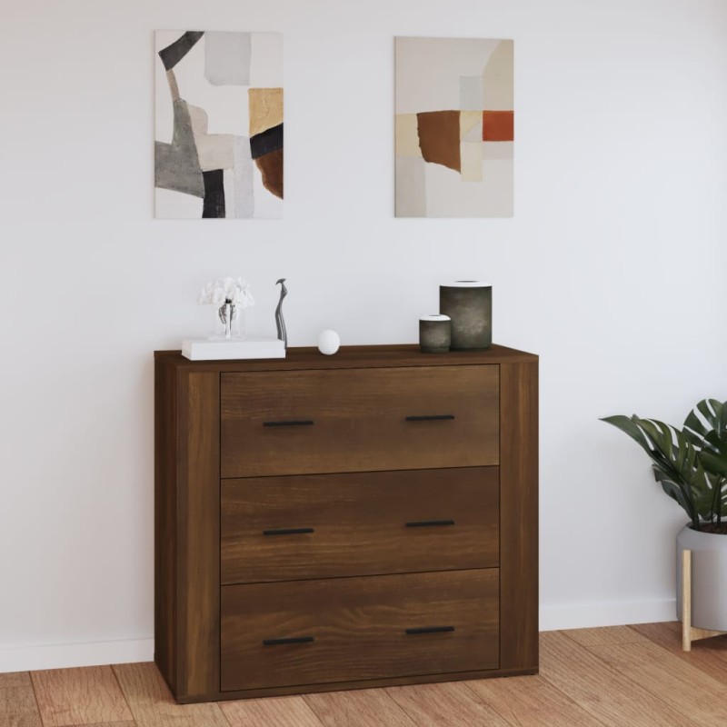vidaXL Sideboard Braun Eichen-Optik 80x33x70 cm Holzwerkstoff vidaXL Sideboard Braun Eichen-Optik 80x33x70 cm Holzwerkstoff