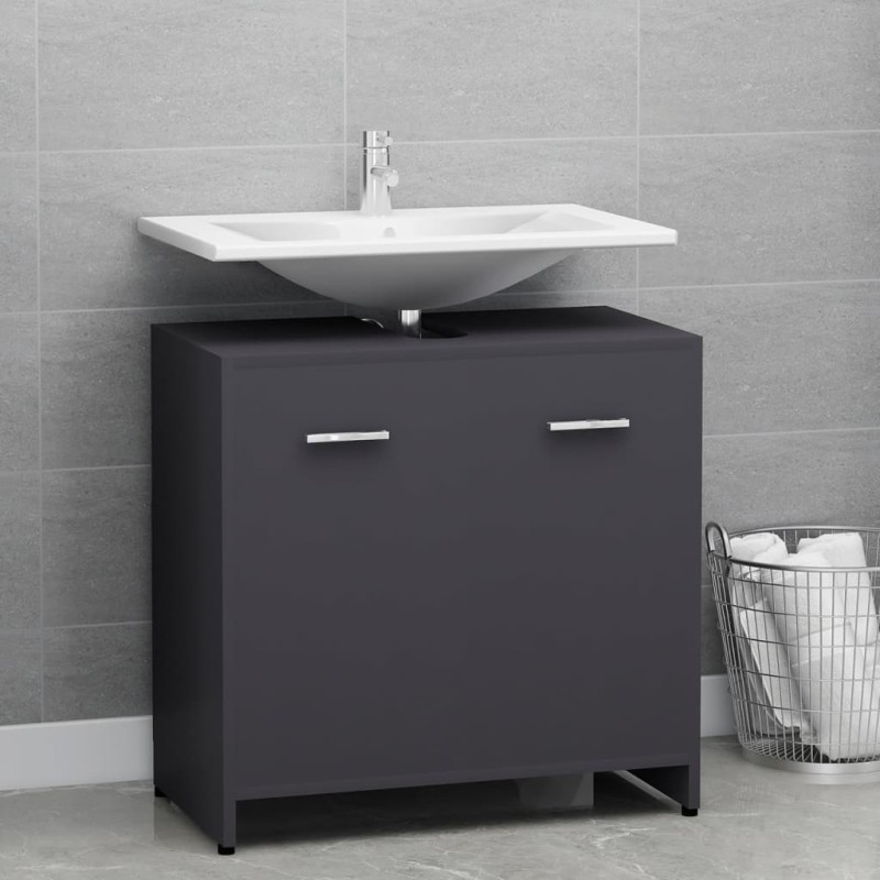 vidaXL Badezimmerschrank Grau 60x33x61 cm Holzwerkstoff vidaXL Badezimmerschrank Grau 60x33x61 cm Holzwerkstoff